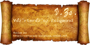 Várterész Zsigmond névjegykártya